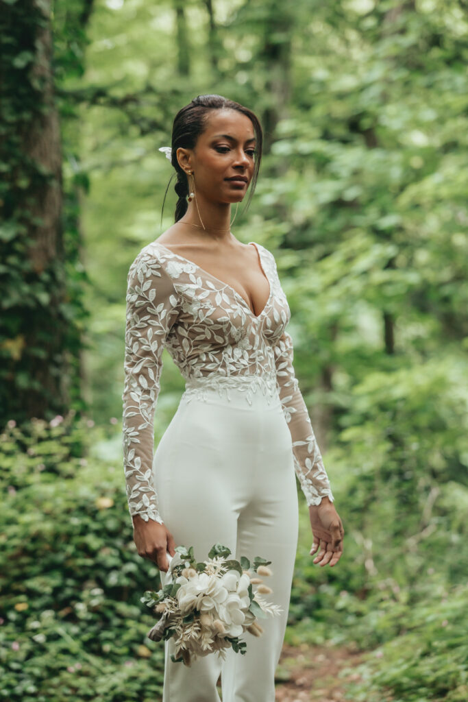 Détails corsage combinaison dentelle