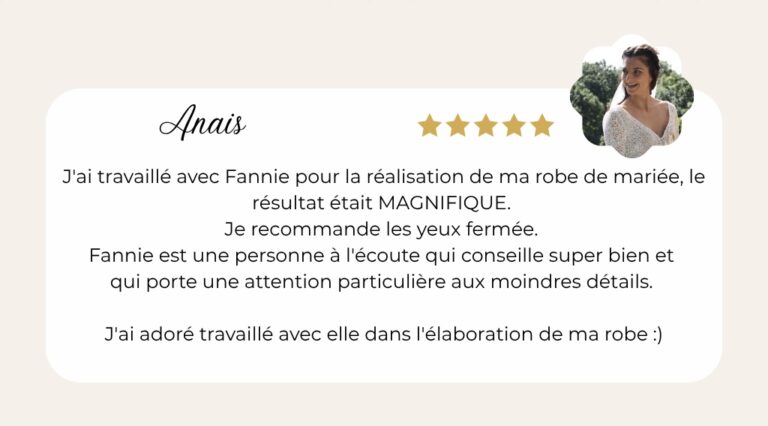 Avis cliente robe de mariée Alteravita COUTURE